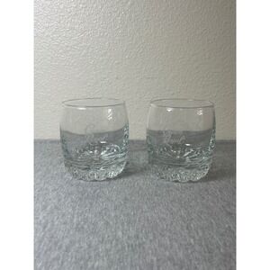 Crown Royal Whiskey Glasses Unisex OS Clear Excellent Etched Logo Set of 2